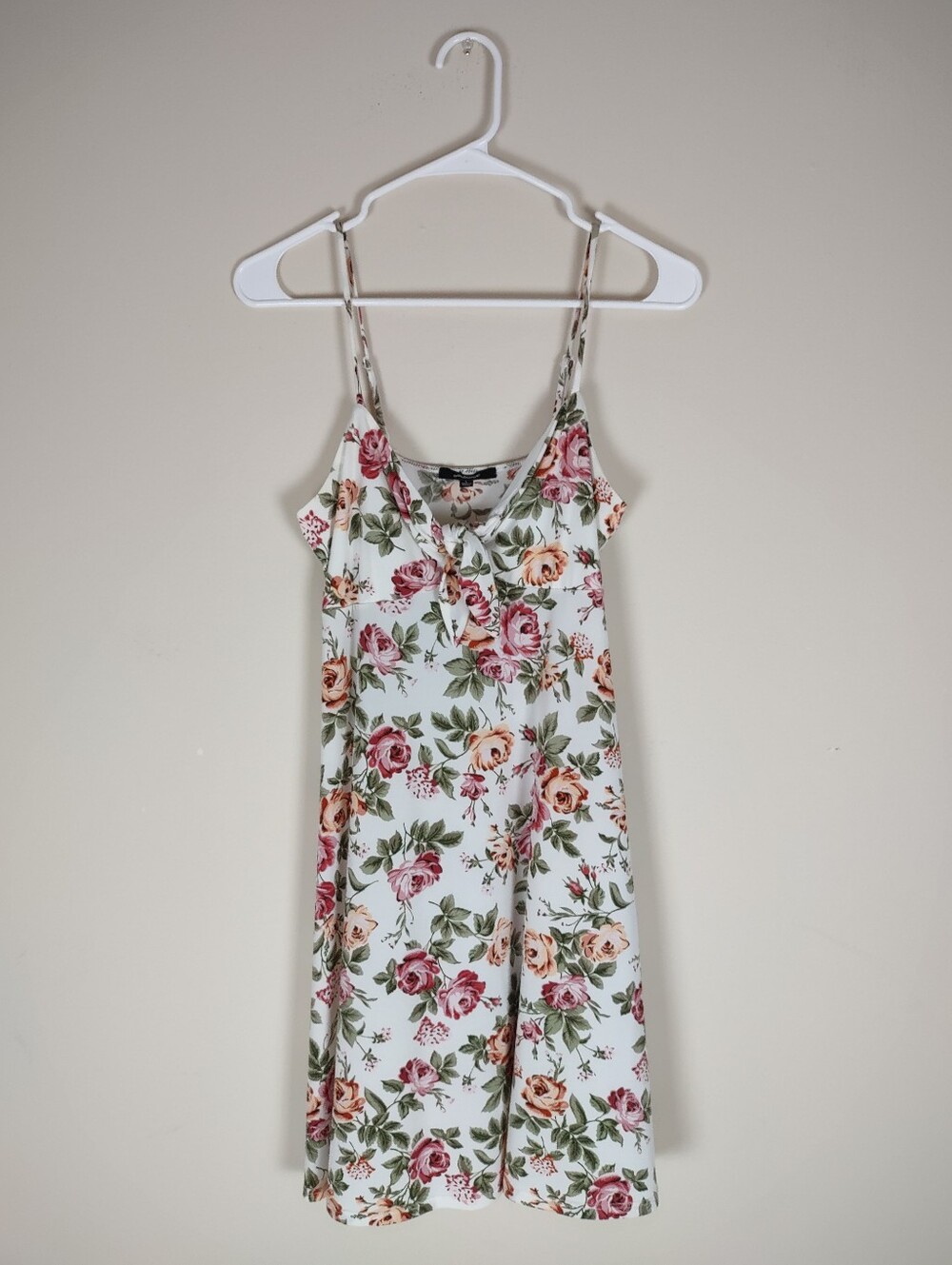 Ambiance Floral Tie Front Swing Dress | Size Large | Adjustable Straps